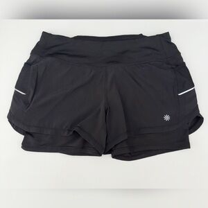 Athleta Ready Set 2 in 1 Short Black Running Shorts - S